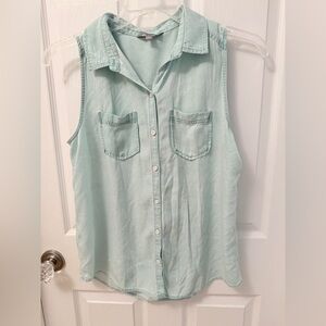 Lot of 2 RUBBISH tie dye Sleeveless Shirts. Mint and Coral Sz L